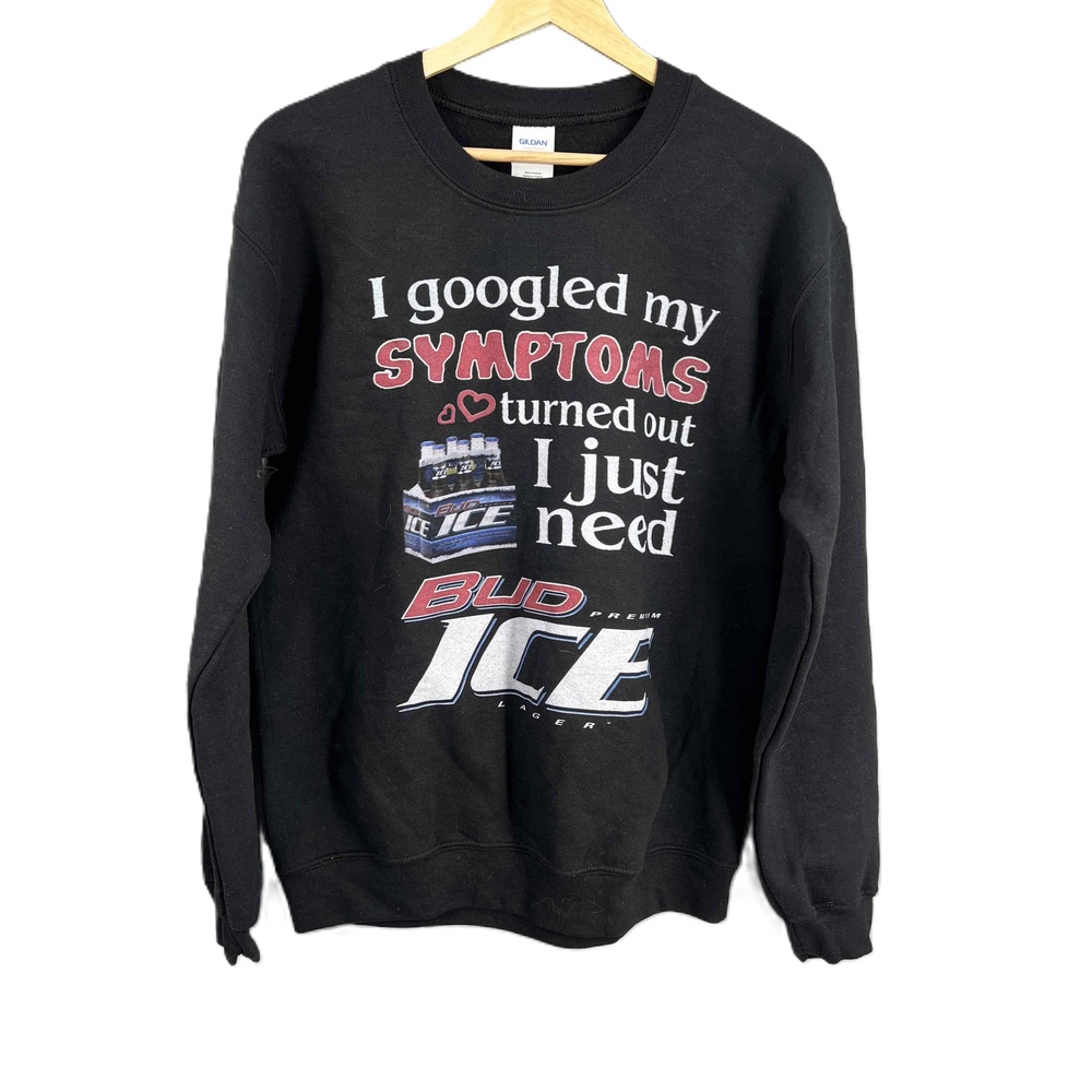 Vintage Graphic Print Crewneck Sweatshirt Unisex Small Beer Bud Ice Theme